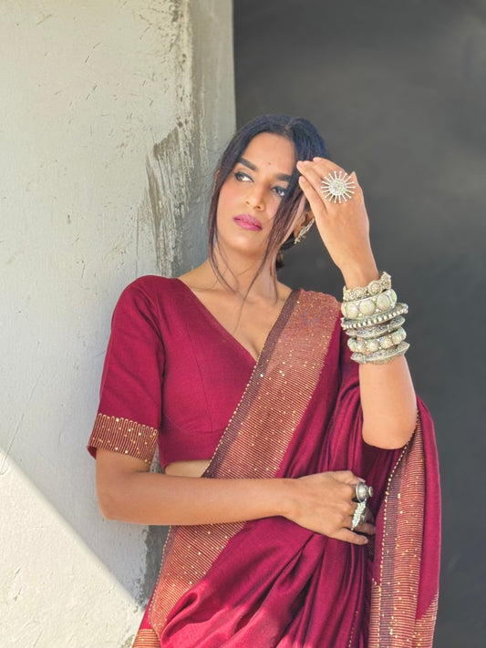 Maroon Shakti saree - Eternity by Sakshi