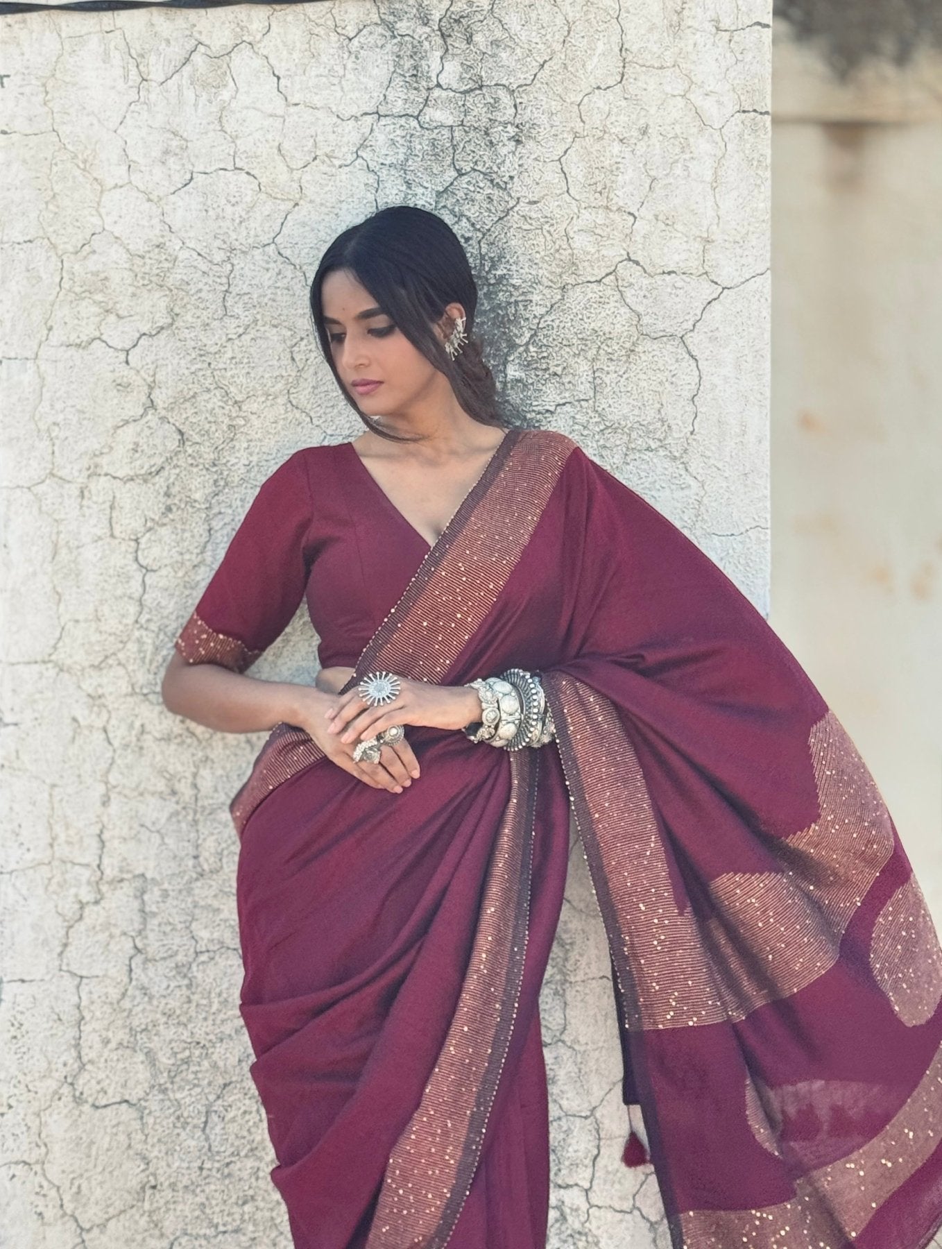 Maroon Shakti saree - Eternity by Sakshi