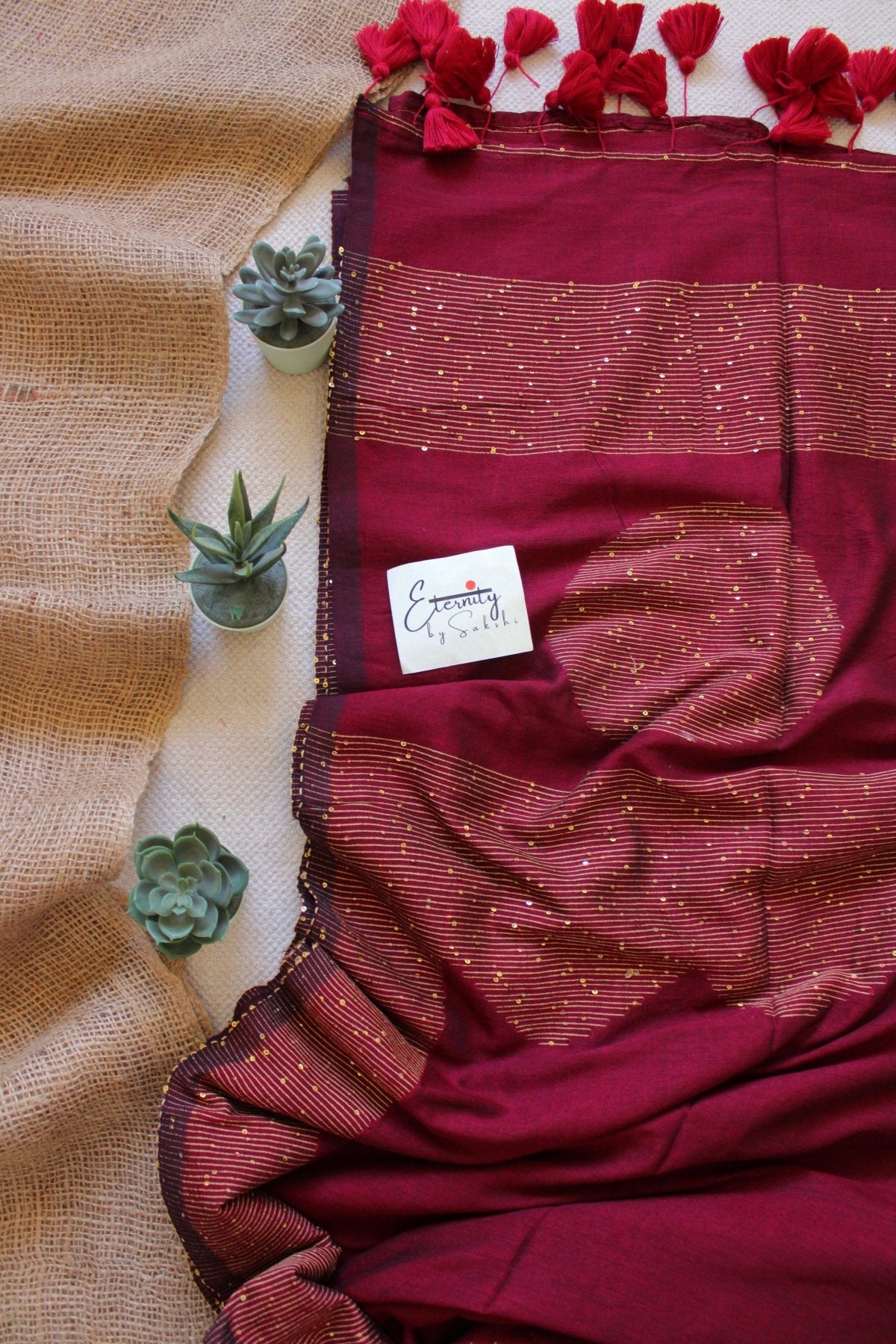 Maroon Shakti saree - Eternity by Sakshi
