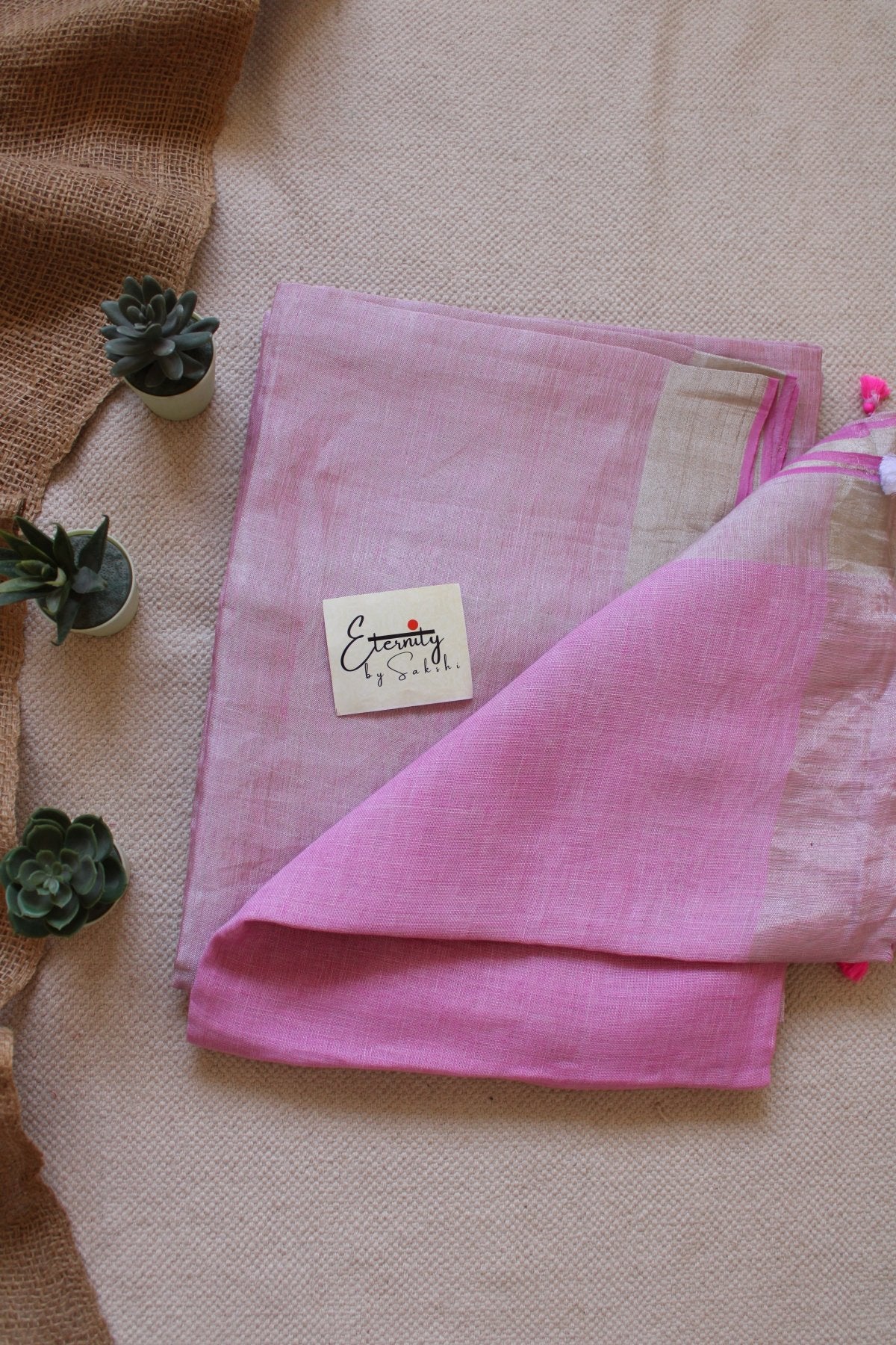 Metallic Pink Saree - Eternity by Sakshi