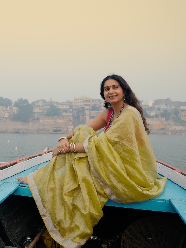 Metallic Yellow Saree - Eternity by Sakshi