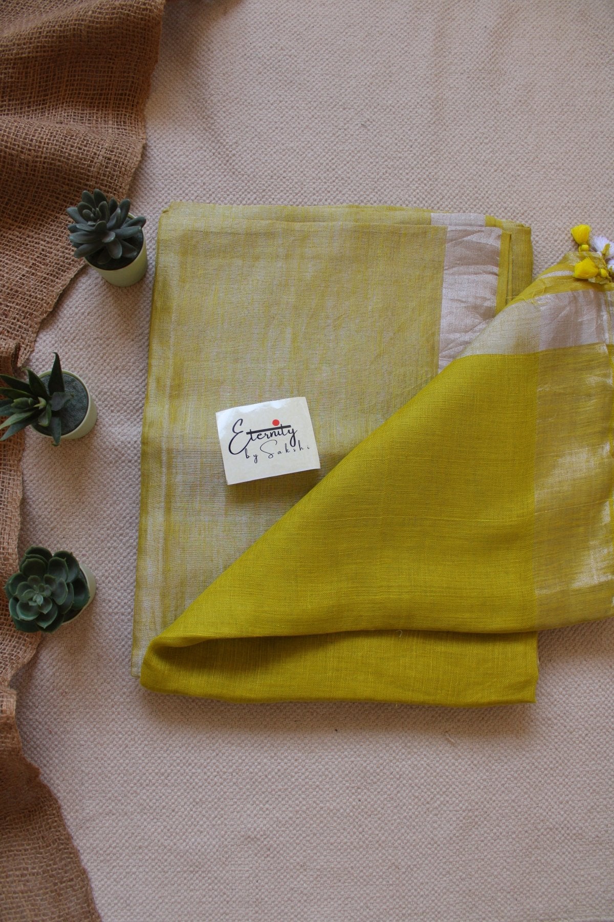 Metallic Yellow Saree - Eternity by Sakshi