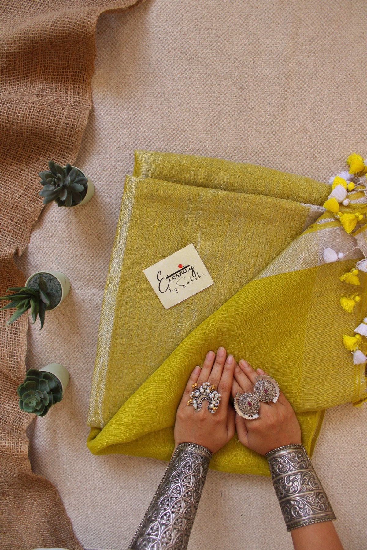 Metallic Yellow Saree - Eternity by Sakshi