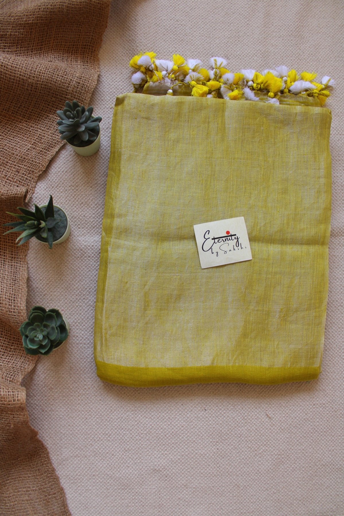 Metallic Yellow Saree - Eternity by Sakshi