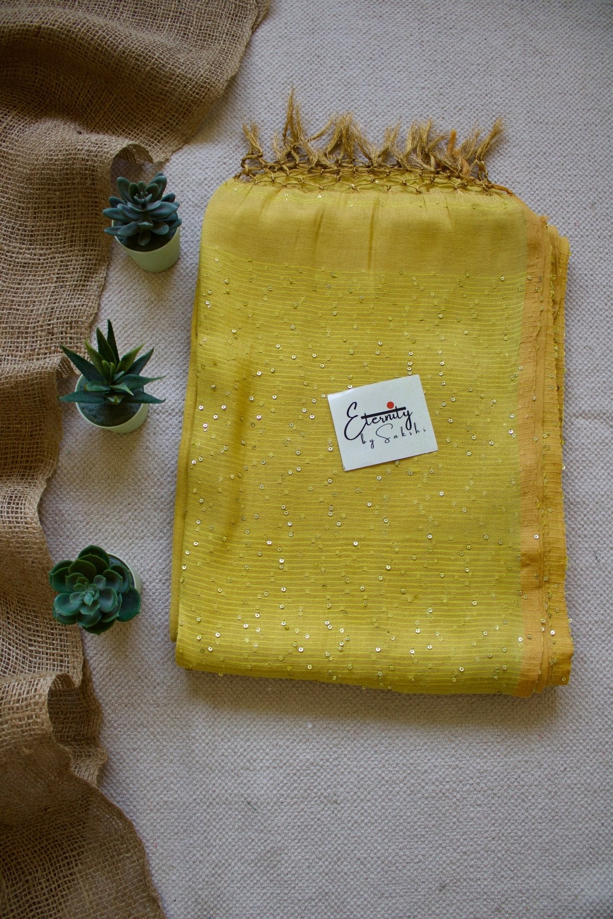 Metallic Yellow Shakti Saree - Eternity by Sakshi