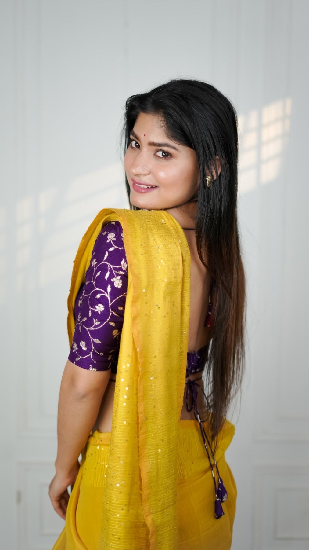 Metallic Yellow Shakti Saree - Eternity by Sakshi
