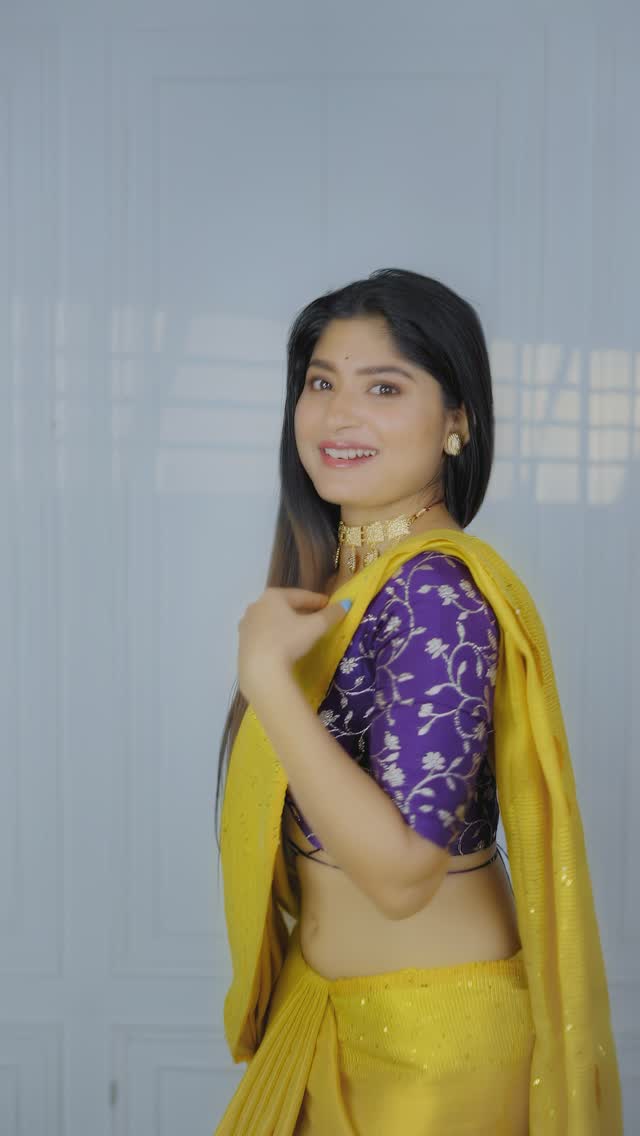 Metallic Yellow Shakti Saree - Eternity by Sakshi
