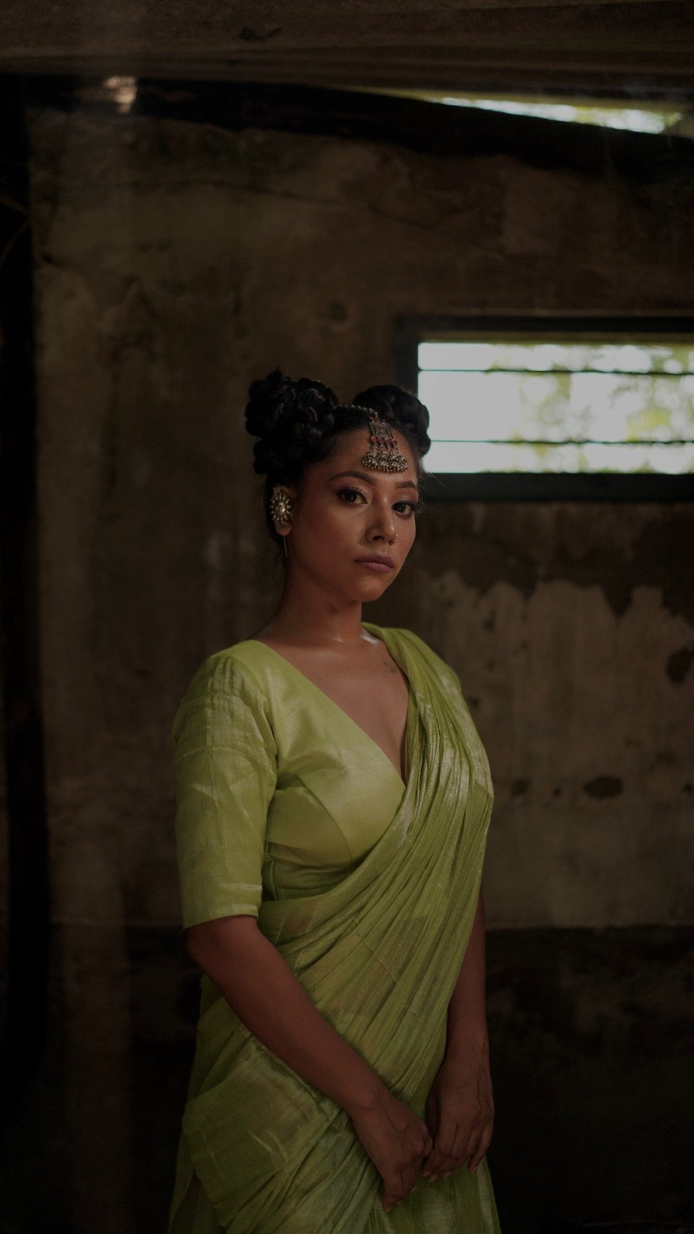 Mint Molten Saree - Eternity by Sakshi
