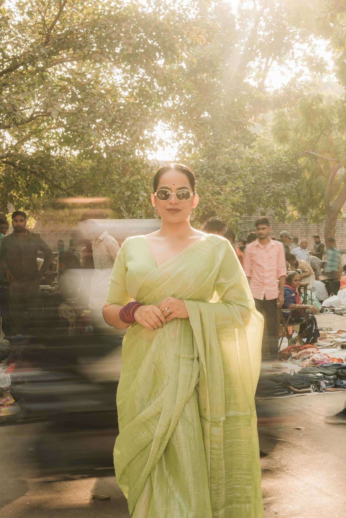 Mint Molten Saree - Eternity by Sakshi