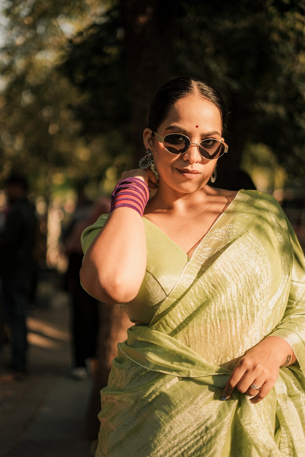 Mint Molten Saree - Eternity by Sakshi
