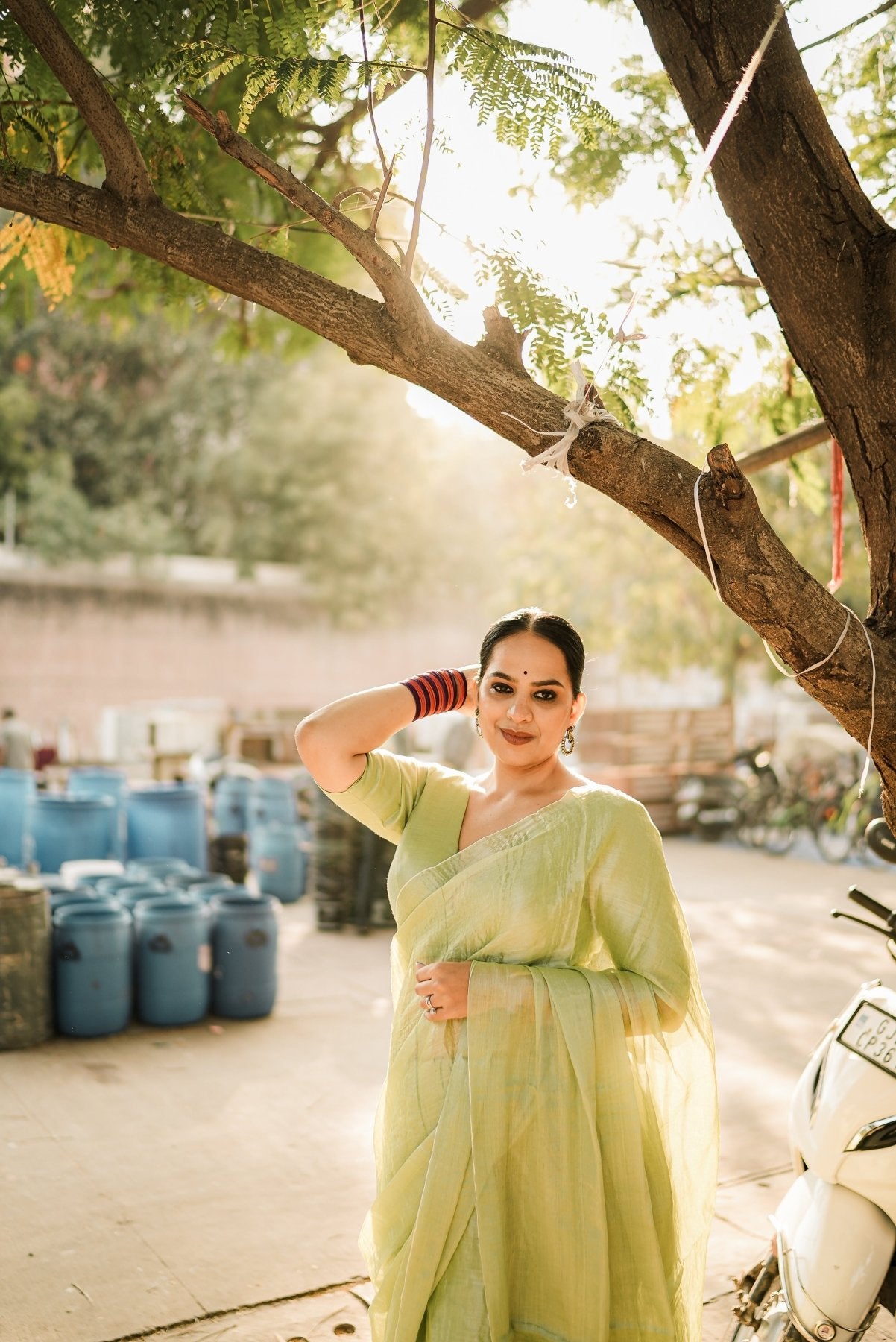 Mint Molten Saree - Eternity by Sakshi