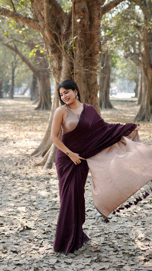 Mocha Office Saree - Eternity by Sakshi