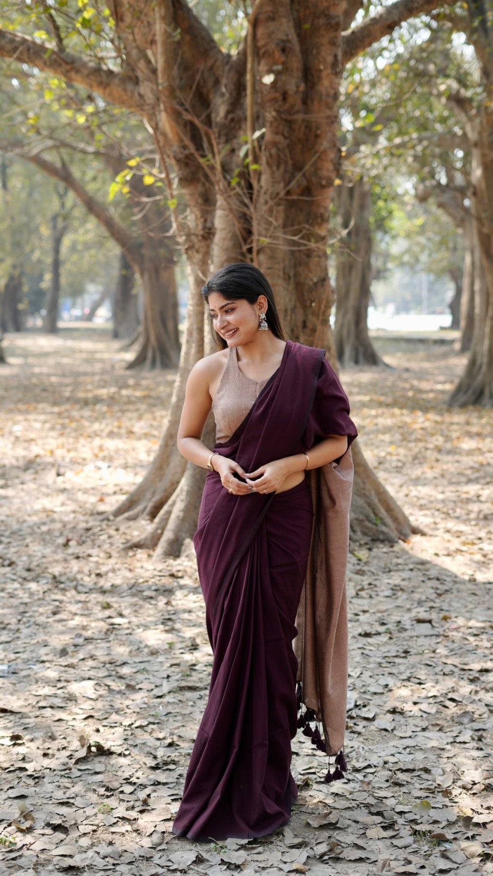 Mocha Office Saree - Eternity by Sakshi