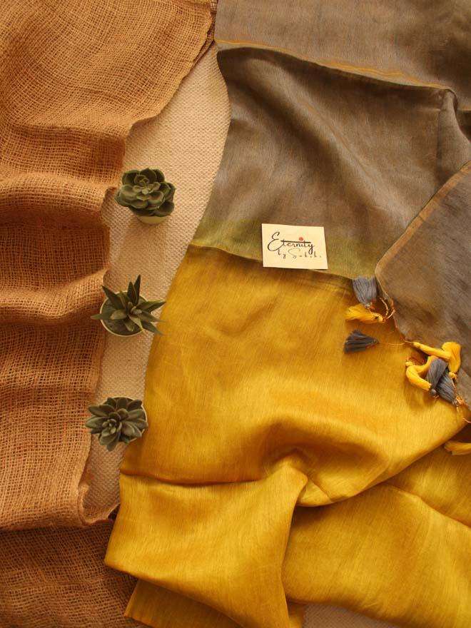 Molten Linen Saree - Eternity by Sakshi