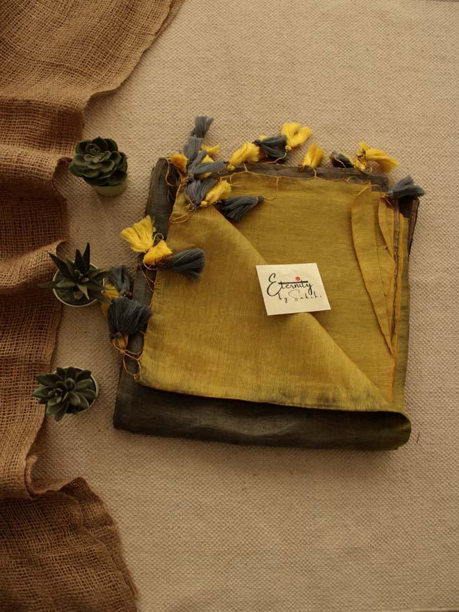 Molten Linen Saree - Eternity by Sakshi