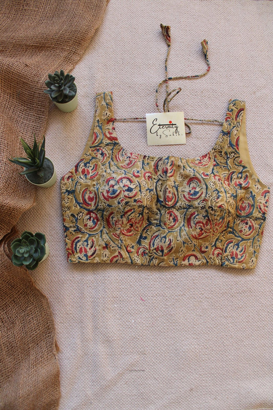 Mustard Kalamkari Blouse - Eternity by Sakshi