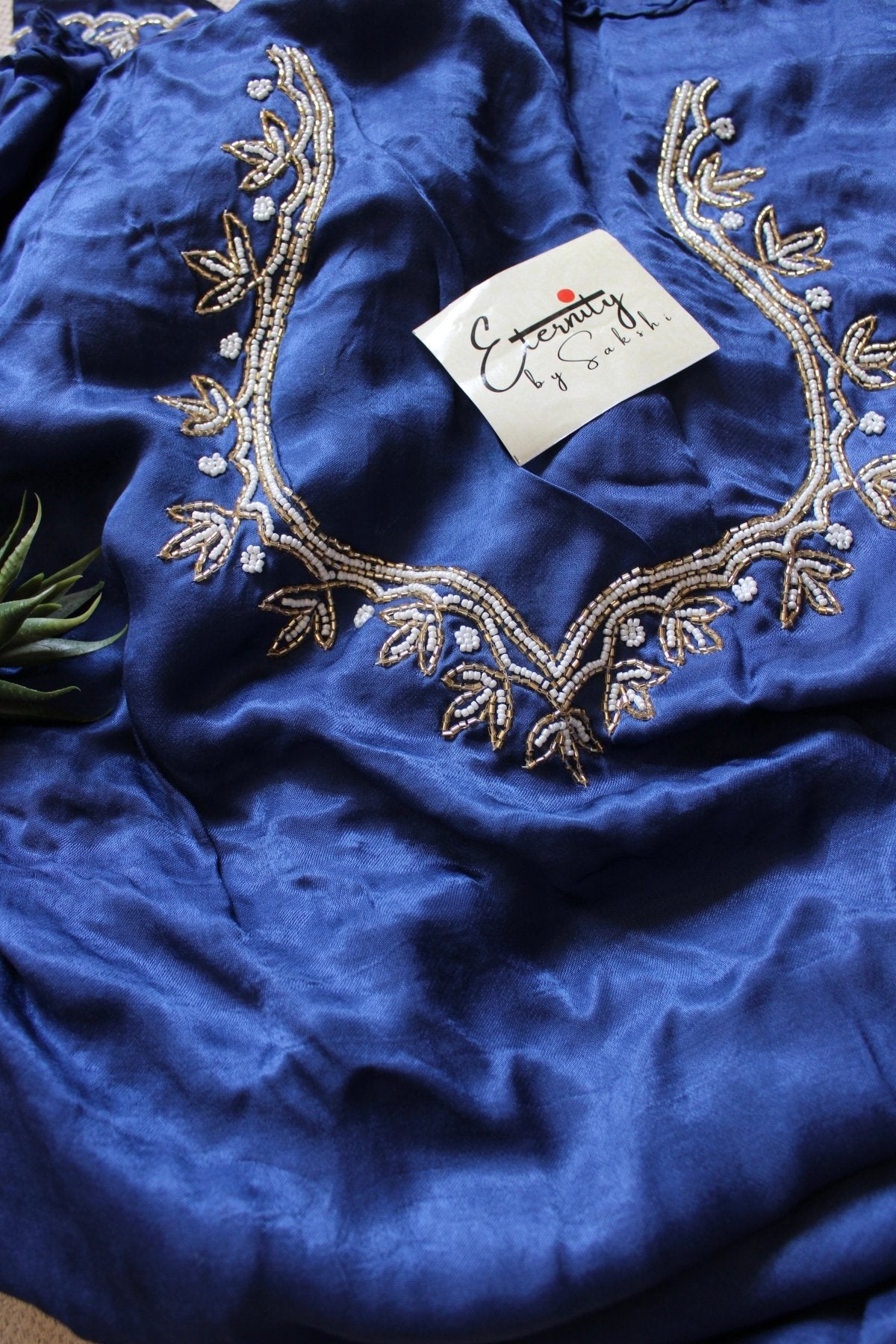Navy Blue Modal Handwork Saree - Eternity by Sakshi