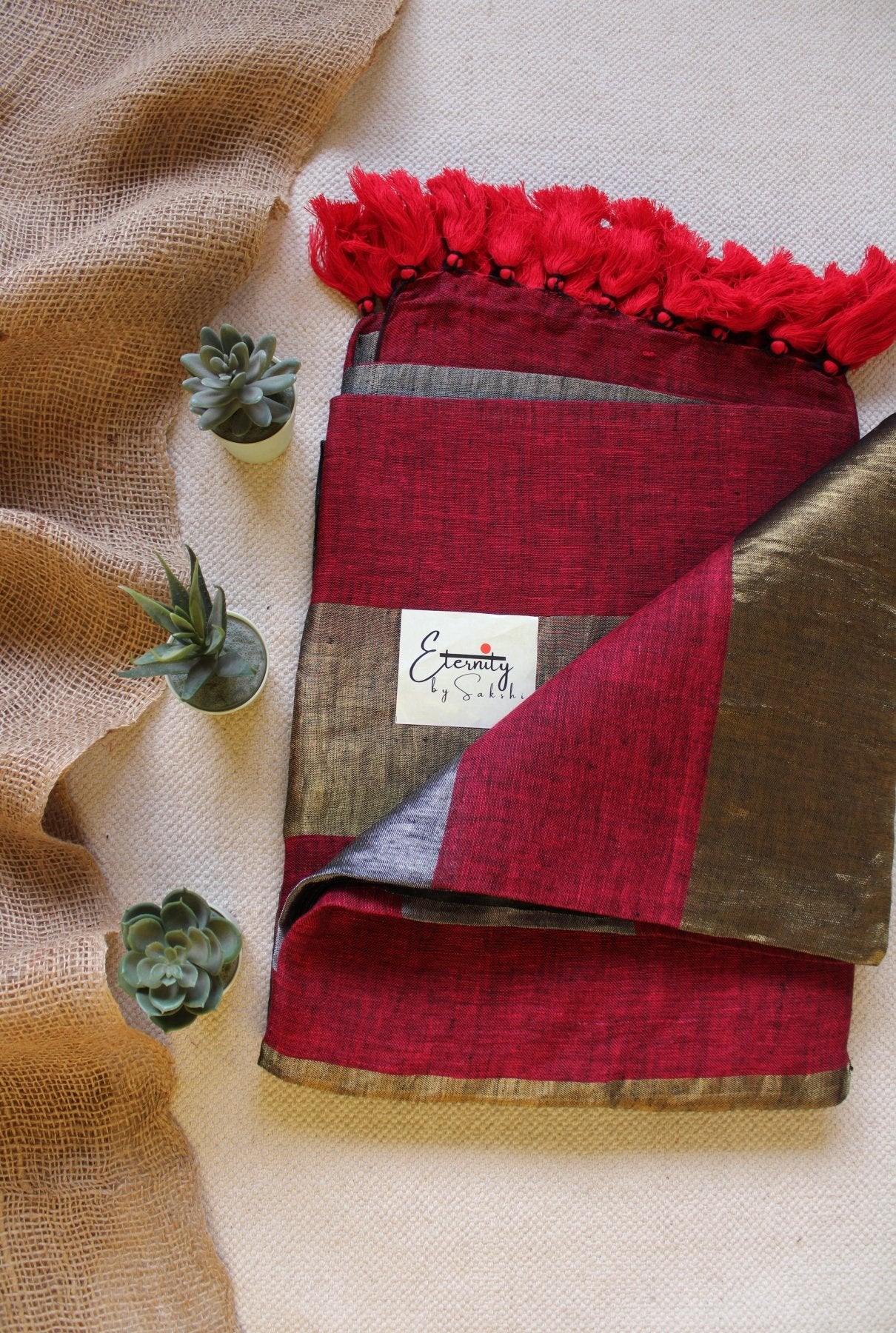 Nayana Maroon Saree - Eternity by Sakshi