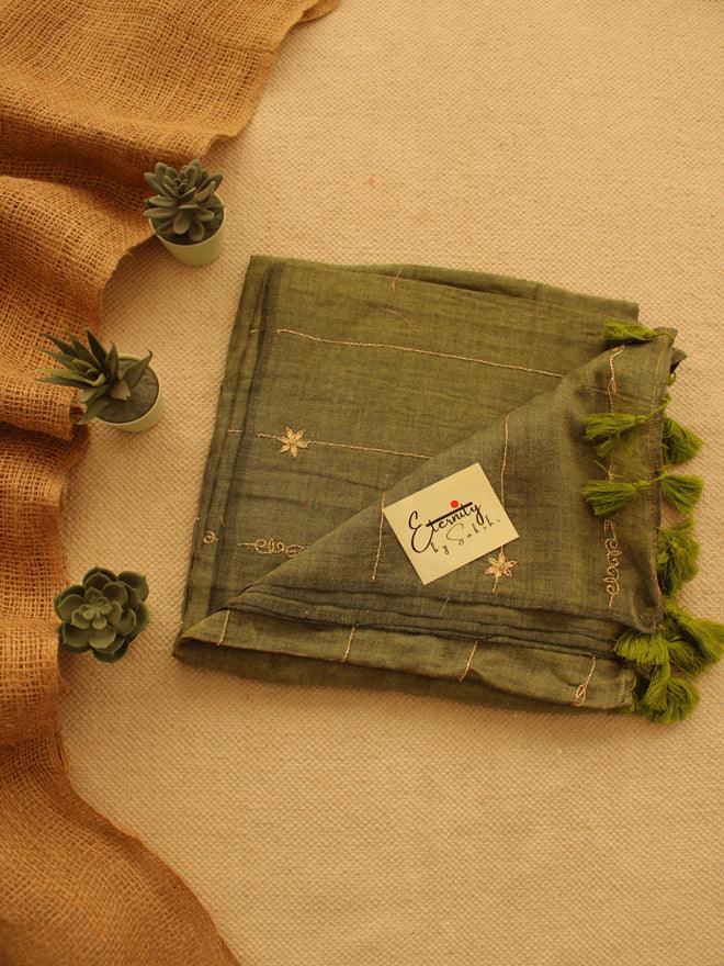 Olive Green Noor Saree - Eternity by Sakshi