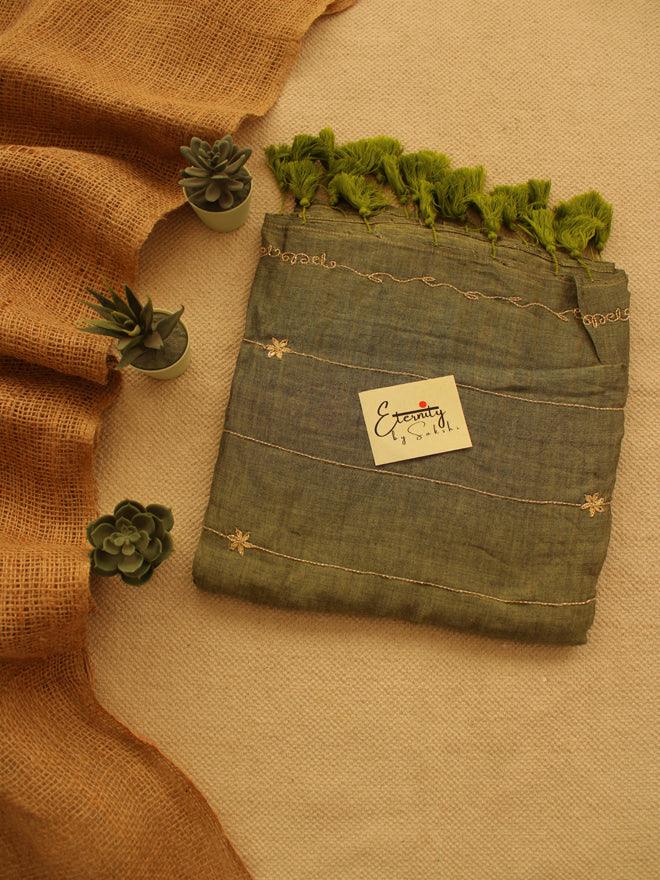Olive Green Noor Saree - Eternity by Sakshi