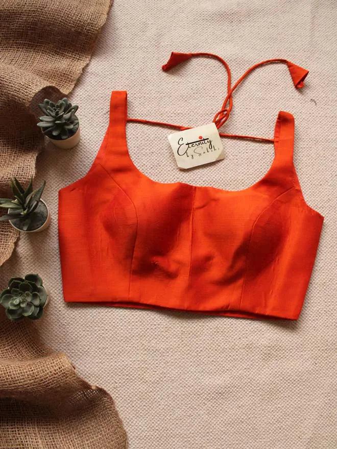 Saffron Noor Saree + Orange Noori Blouse Combo - Eternity by Sakshi
