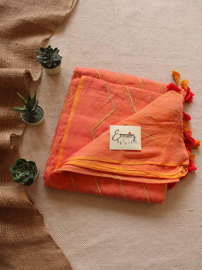Peach Meena Saree - Eternity by Sakshi