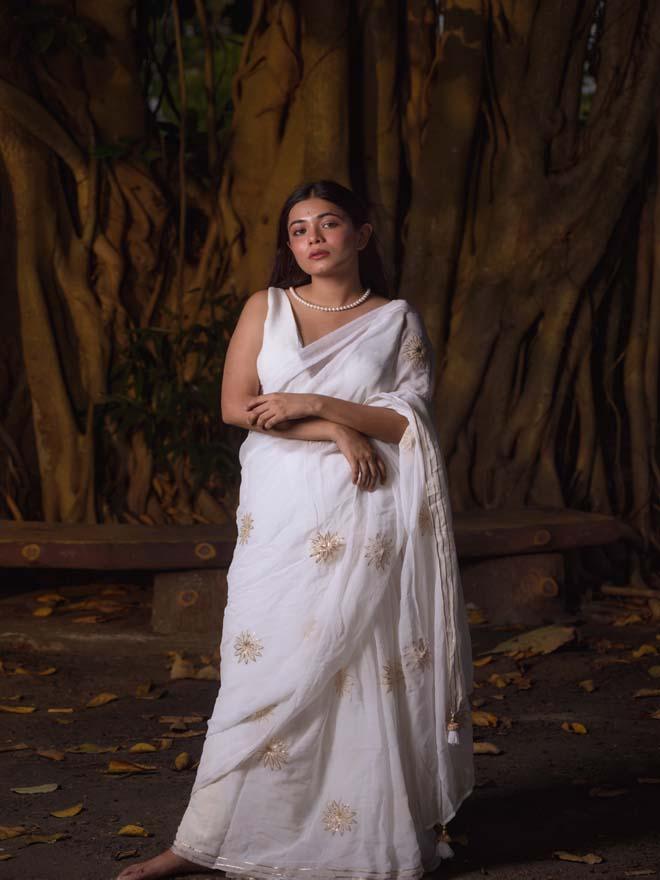 Pearl Chandani Saree - Eternity by Sakshi