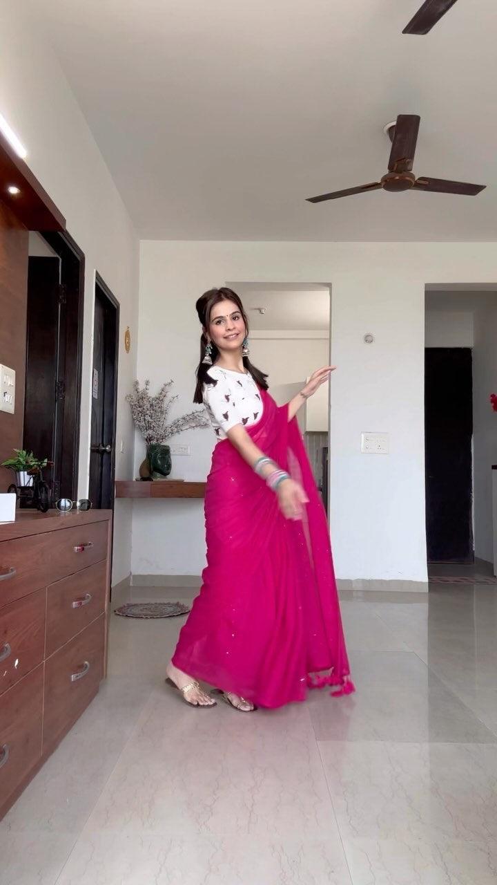 Pink Tara Saree - Eternity by Sakshi