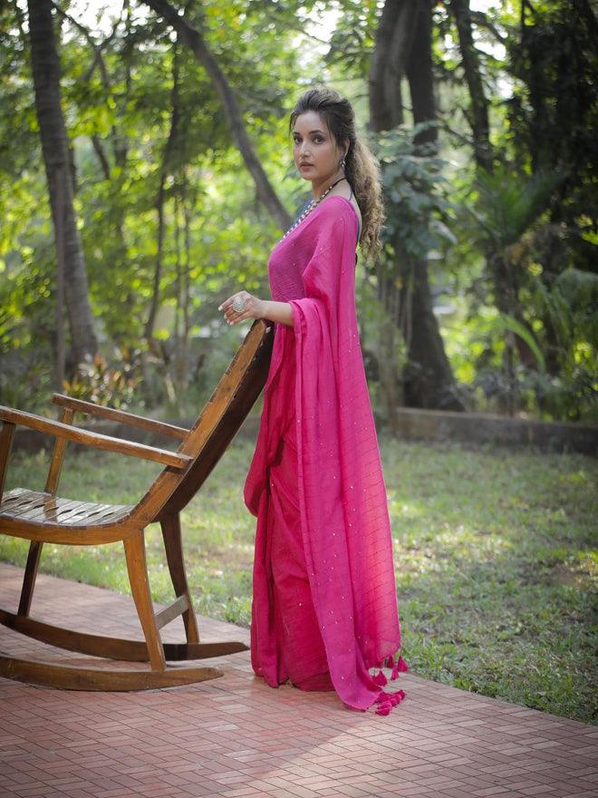 Pink Tara Saree - Eternity by Sakshi