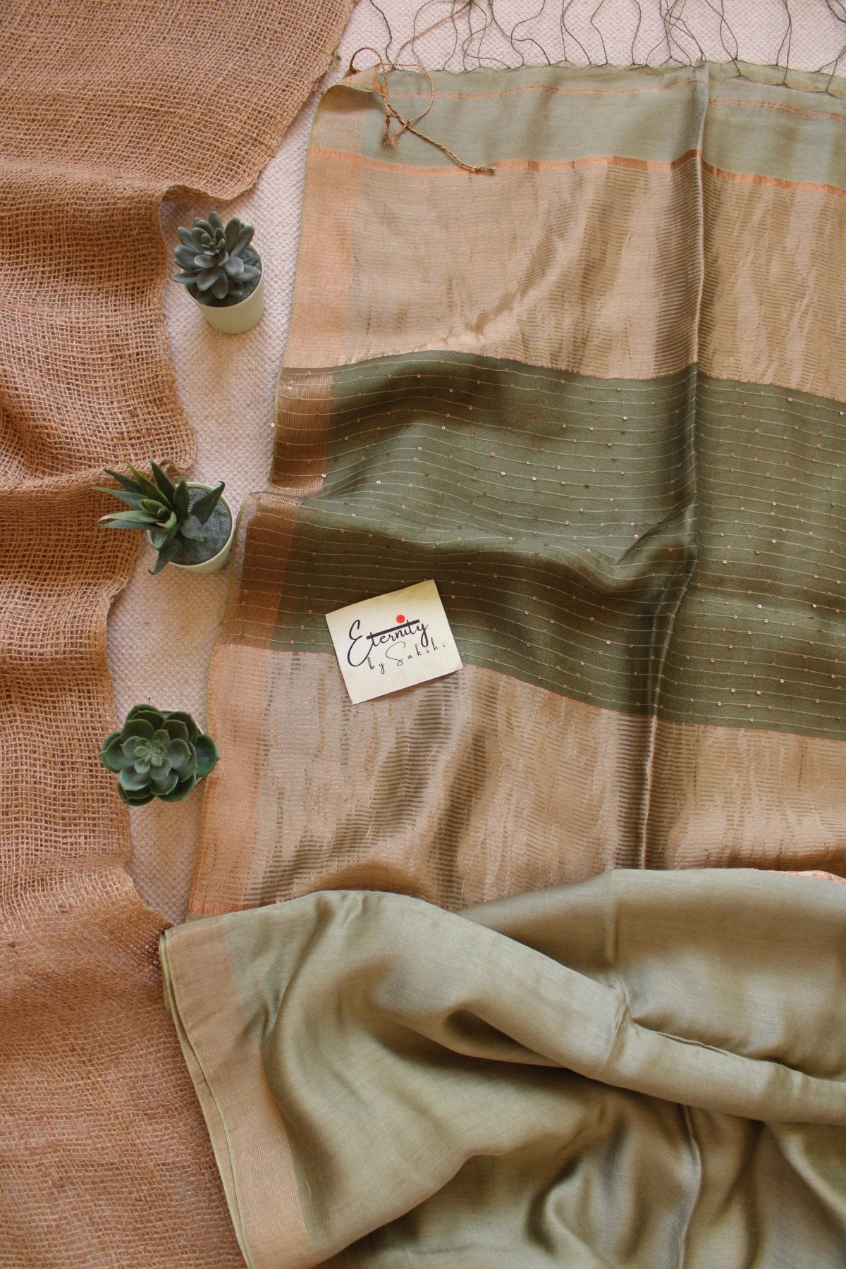 Pista Raga Resham Saree - Eternity by Sakshi