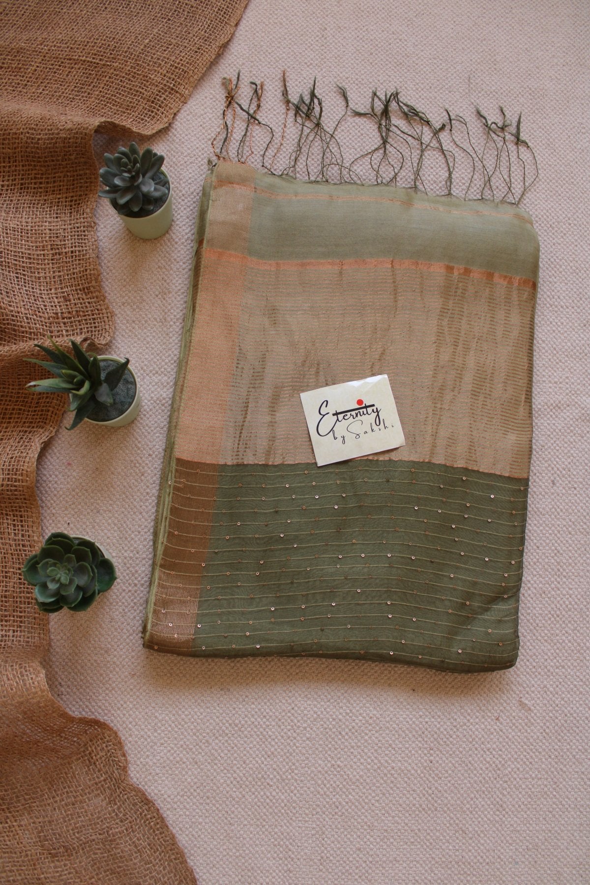 Pista Raga Resham Saree - Eternity by Sakshi