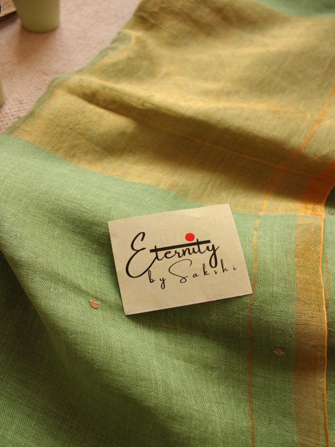 Pista Raina Linen Saree - Eternity by Sakshi