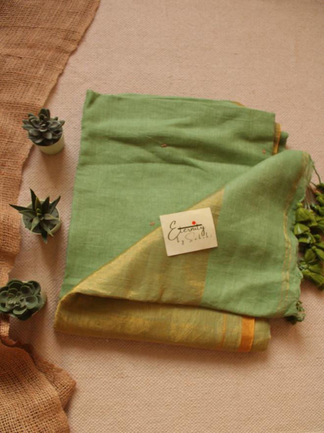 Pista Raina Linen Saree - Eternity by Sakshi