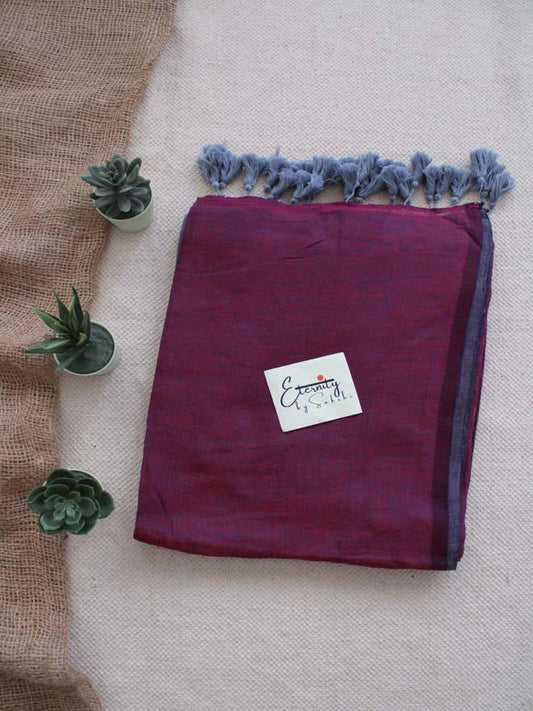 Purple Breezy Saree + Mushroom Blouse Combo - Eternity by Sakshi