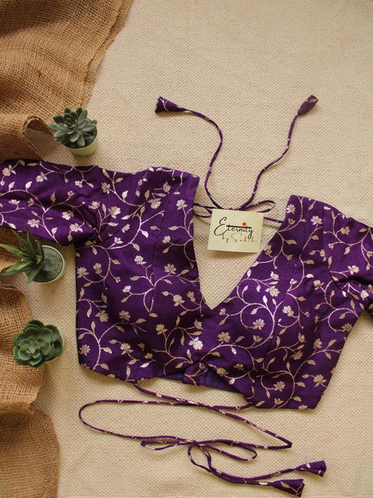 Purple Brocade Blouse - Eternity by Sakshi