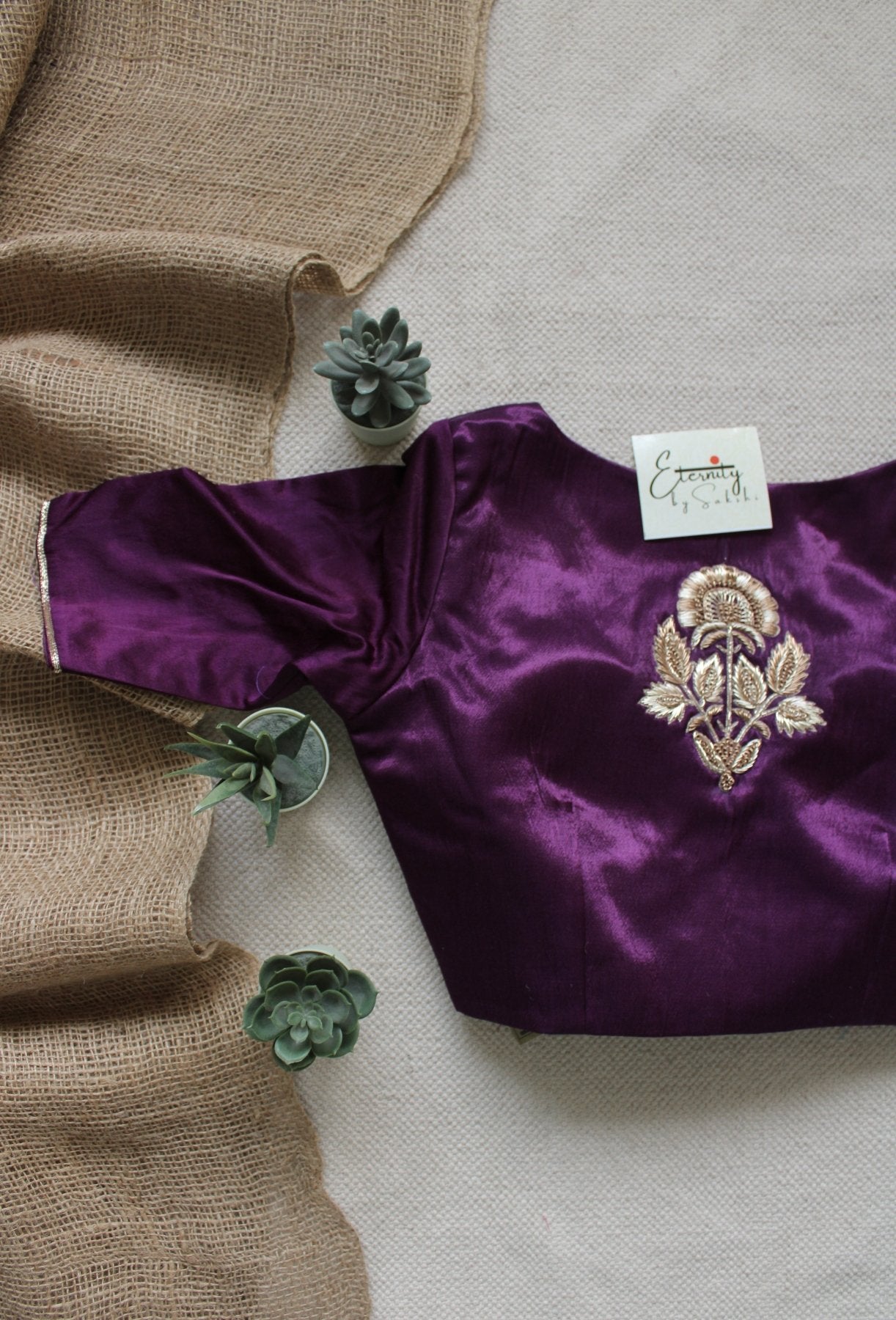Purple Jardosi Blouse - Eternity by Sakshi