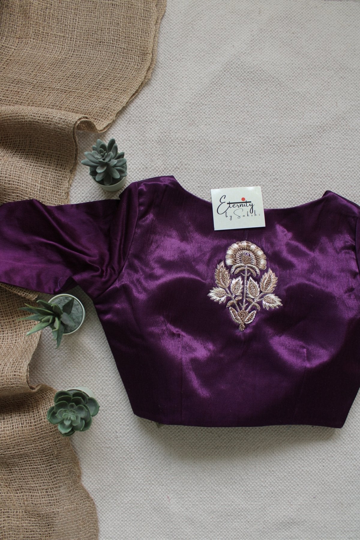 Purple Jardosi Blouse - Eternity by Sakshi