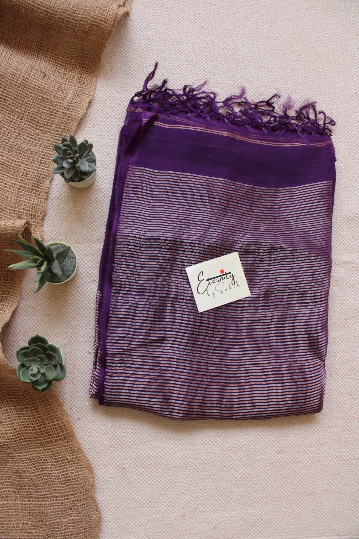 Purple Muslin Silk Saree - Eternity by Sakshi