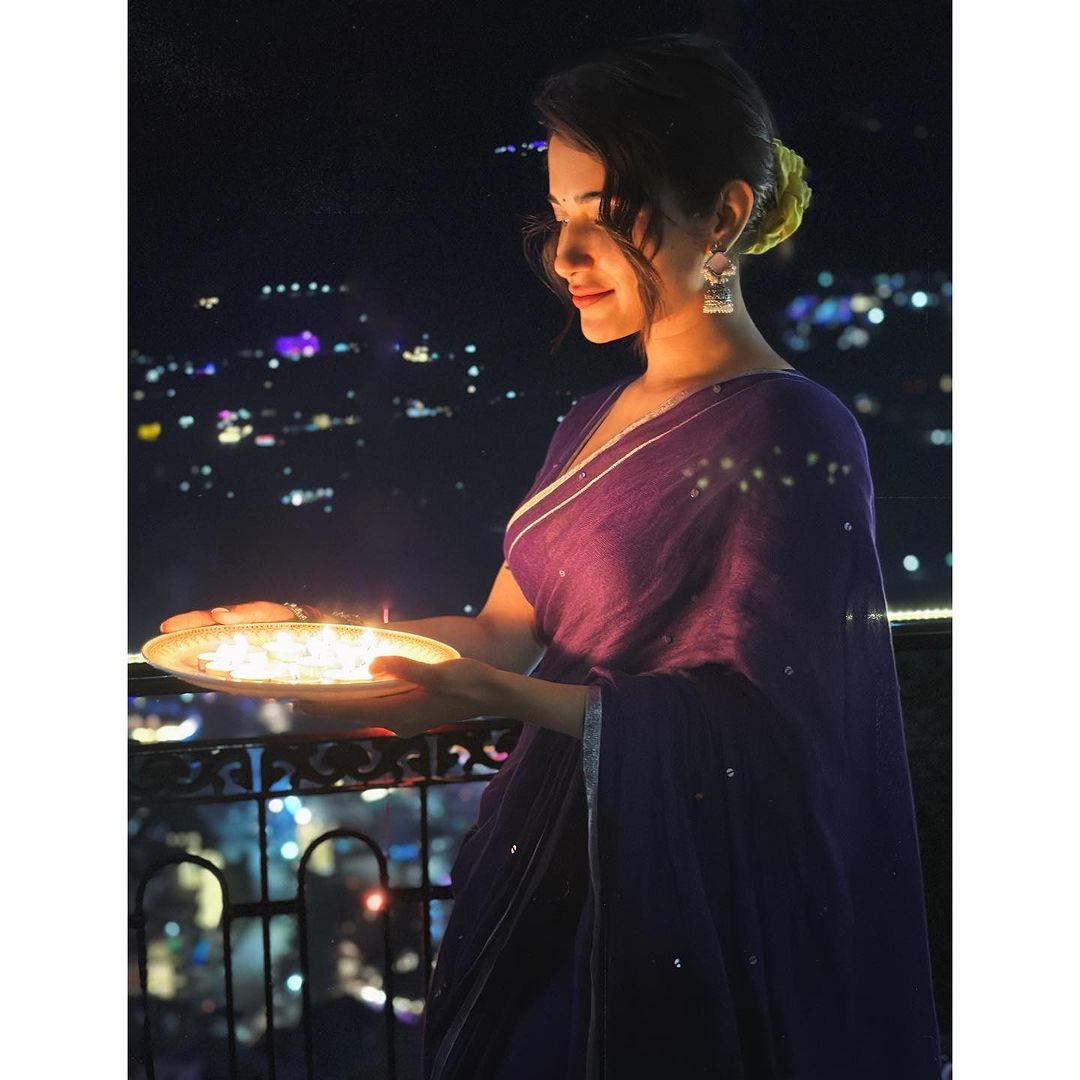 Purple Raina Linen Saree - Eternity by Sakshi