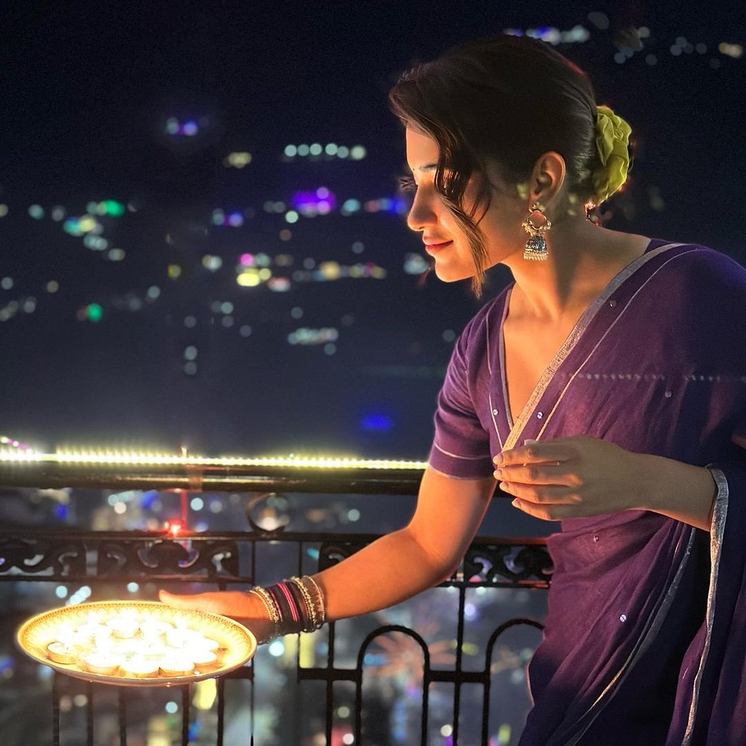 Purple Raina Linen Saree - Eternity by Sakshi