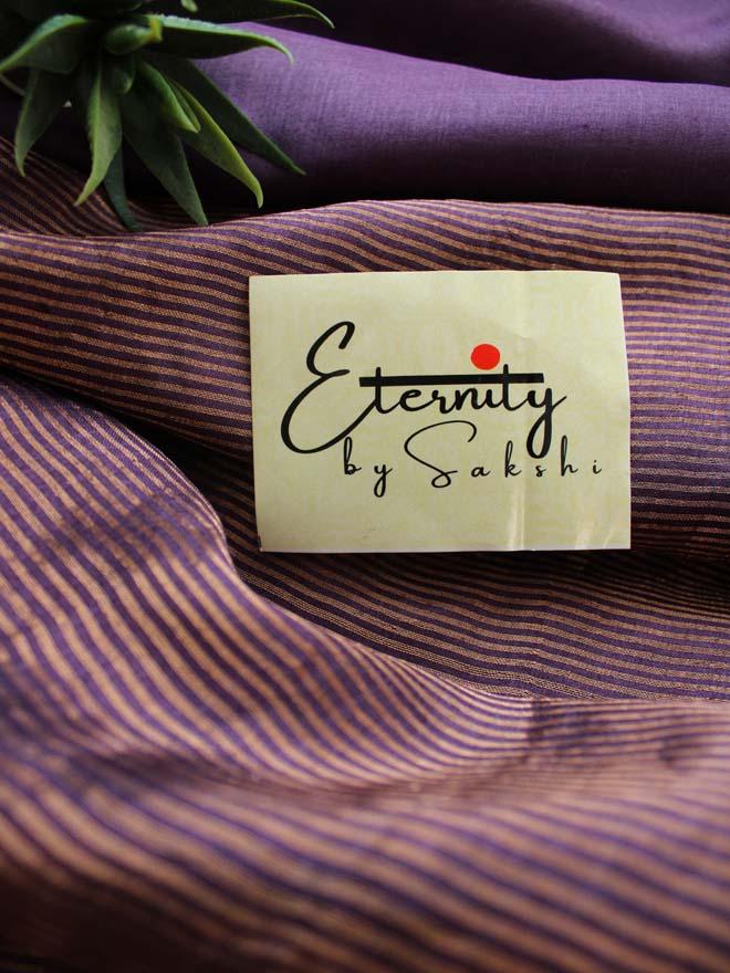 Purple Stripes Tussar Saree - Eternity by Sakshi