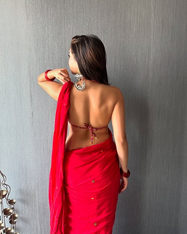 Red Bling Saree - Eternity by Sakshi