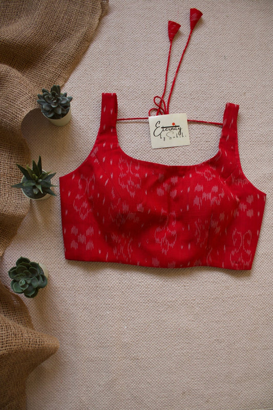 Red + Green + Rosy (Ikat Noorie) (Combo Blouse) - Eternity by Sakshi