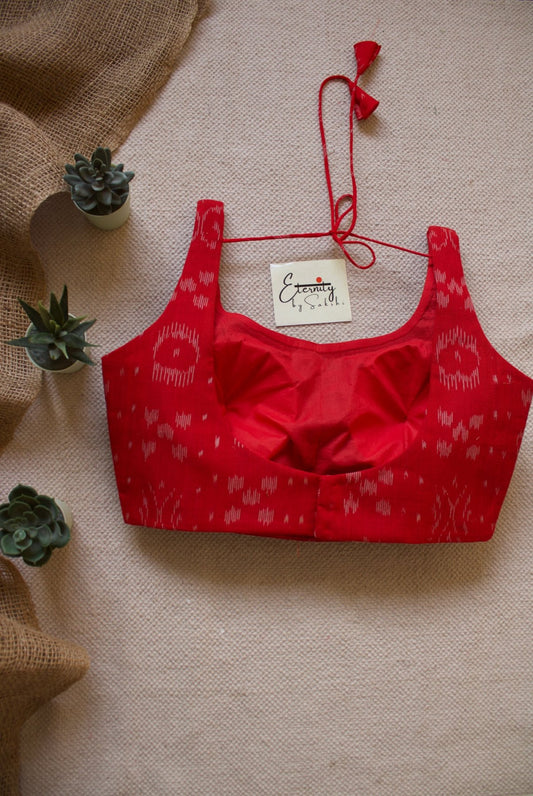 Red Ikat Noorie Blouse - Eternity by Sakshi