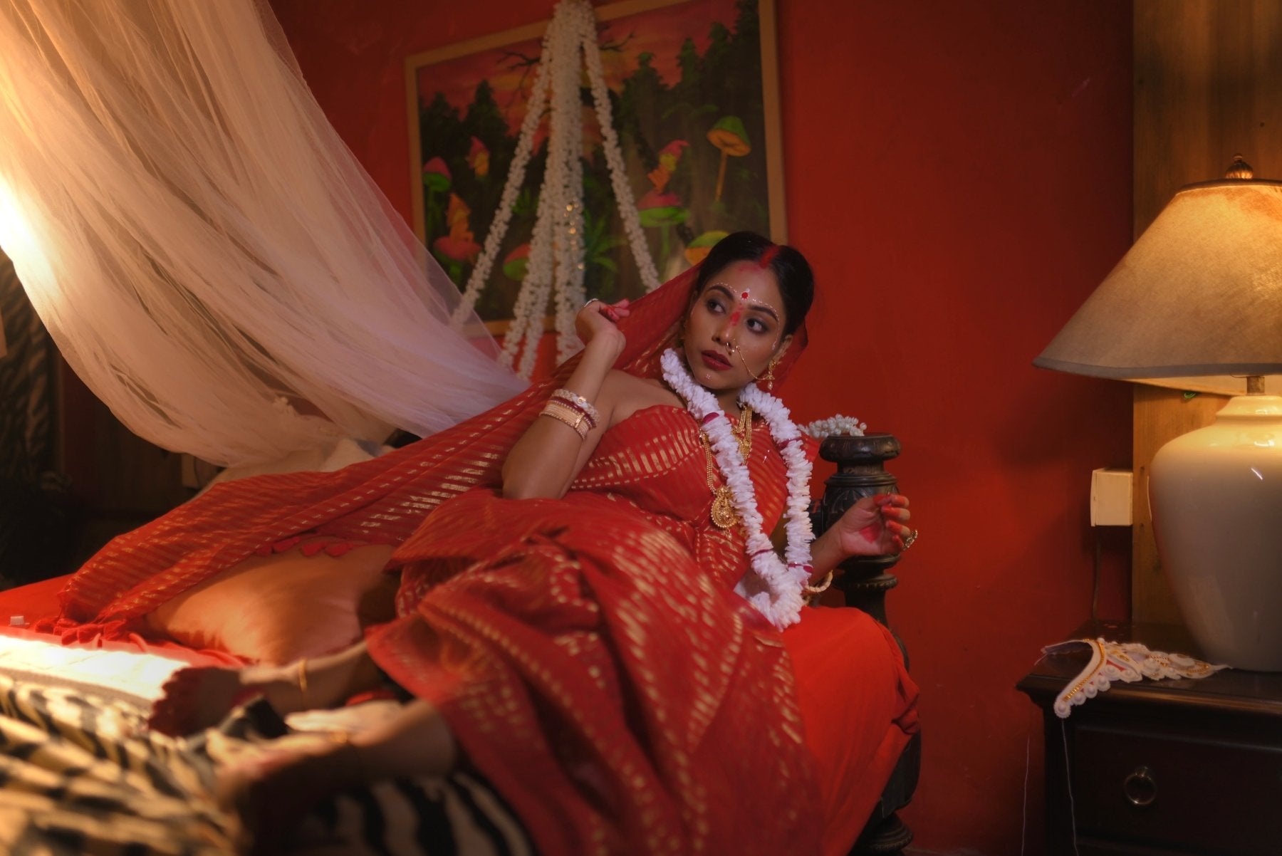 Red Mohini Saree - Eternity by Sakshi