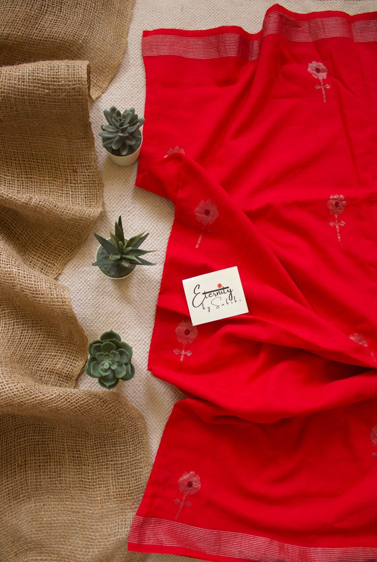 Red Naveli Saree - Eternity by Sakshi