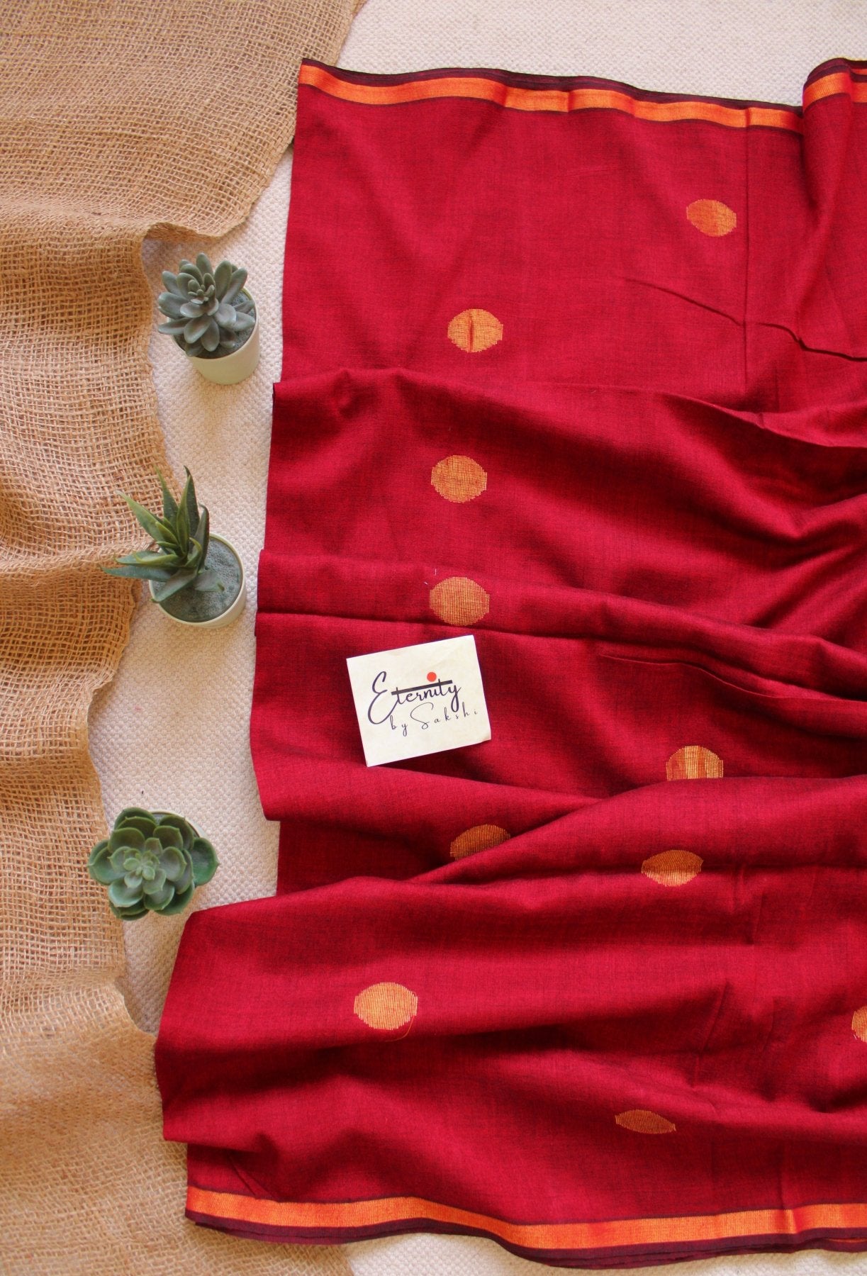 Red Polka Saree - Eternity by Sakshi