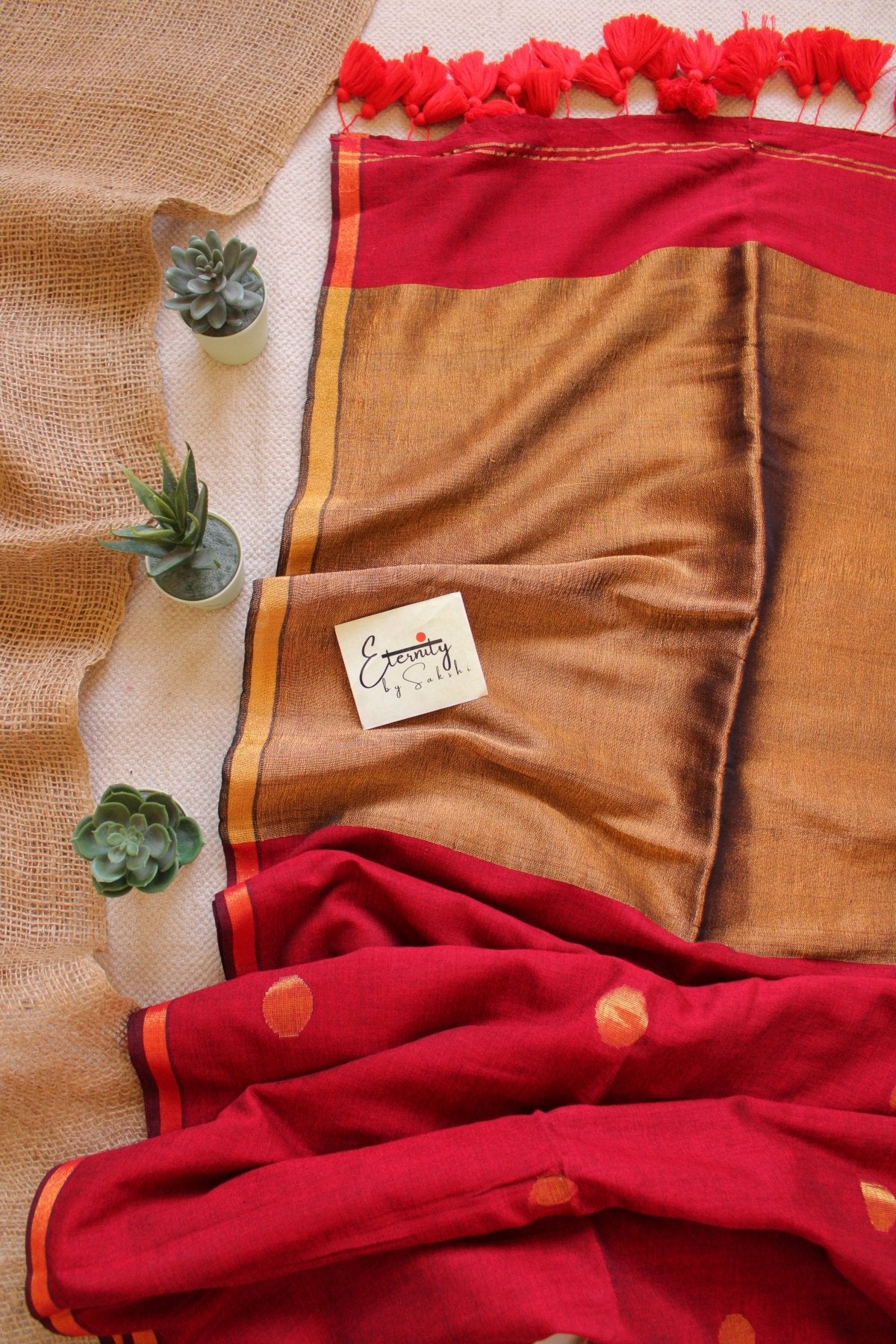 Red Polka Saree - Eternity by Sakshi