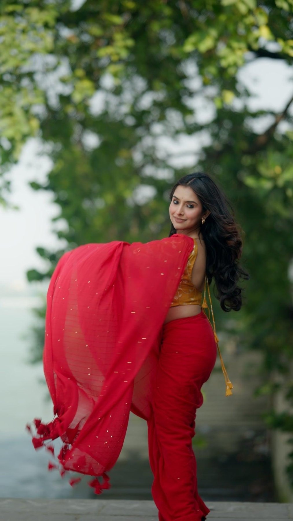 RED TARA SAREE - Eternity by Sakshi