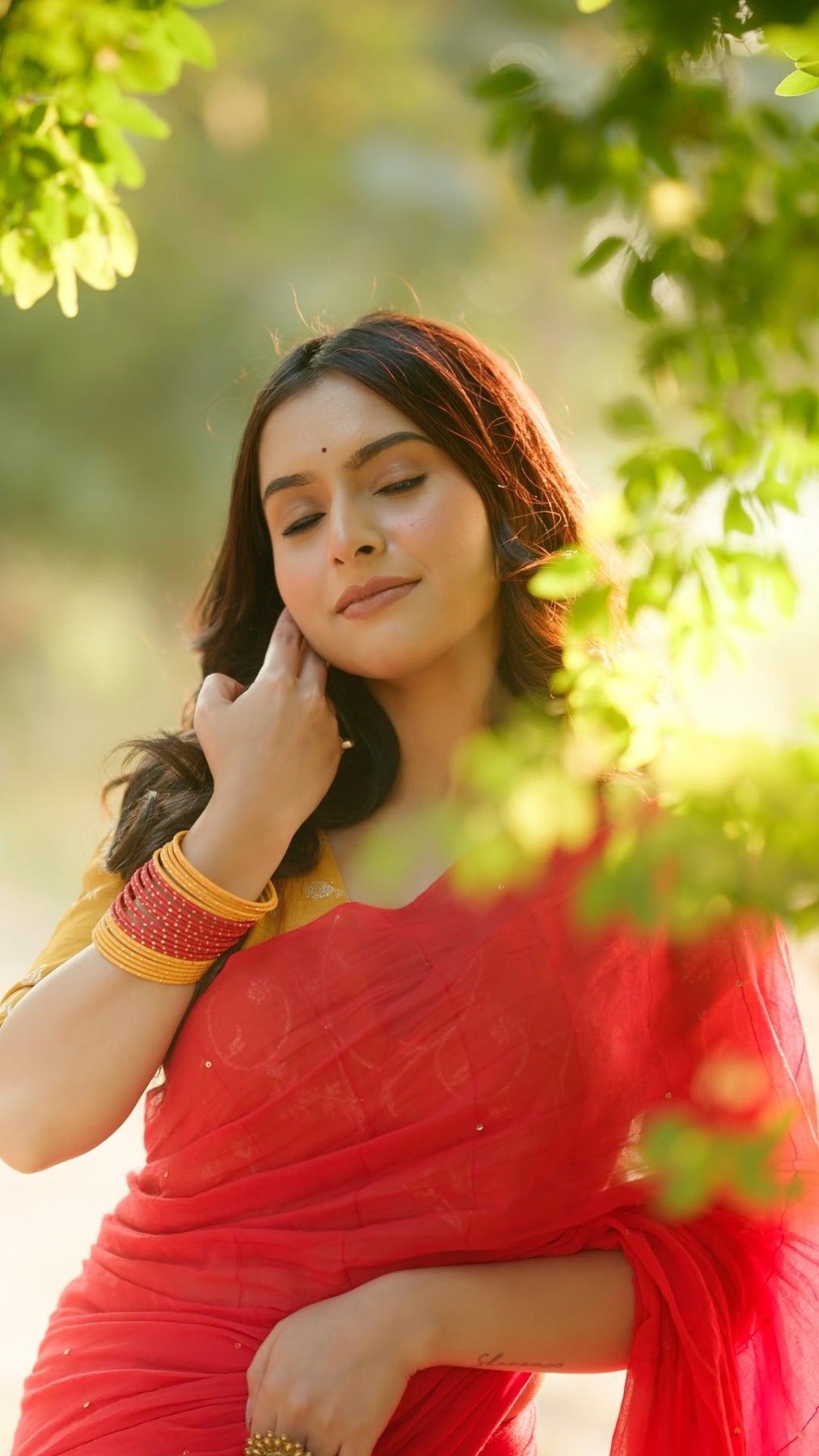 RED TARA SAREE - Eternity by Sakshi